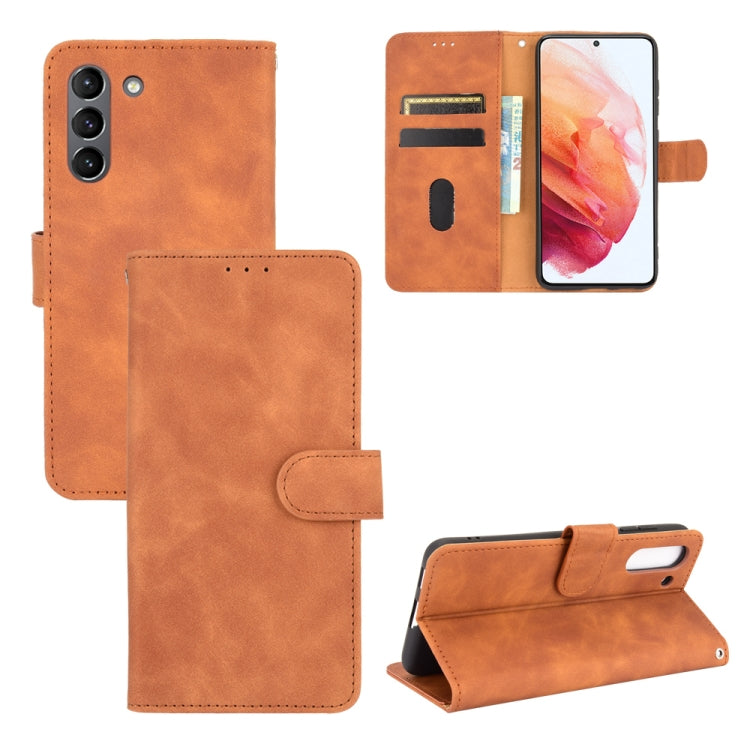 Solid Color Skin Feel Magnetic Buckle Horizontal Flip Calf Texture PU Leather Case with Holder & Card Slots & Wallet