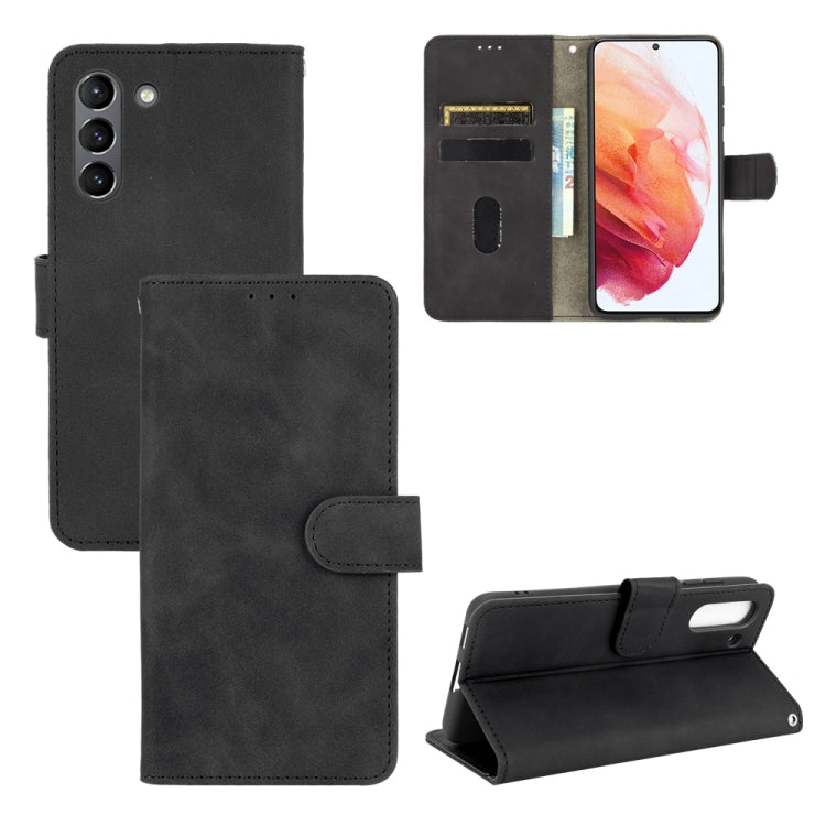 Solid Color Skin Feel Magnetic Buckle Horizontal Flip Calf Texture PU Leather Case with Holder & Card Slots & Wallet