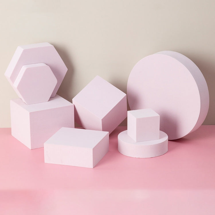 8 in 1 Different Sizes Geometric Cube Solid Color Photography Photo Background Table Shooting Foam Props — White