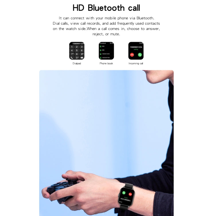GY13 1.69 inch TFT Screen IP67 Waterproof Smart Watch, Support Music Control / Bluetooth Call / Heart Rate Monitoring / Blood Pressure Monitoring