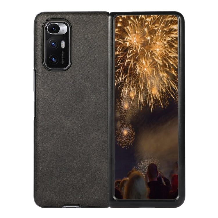 For Xiaomi Mi Mix Fold Two-color Cowhide Leather Protective Case