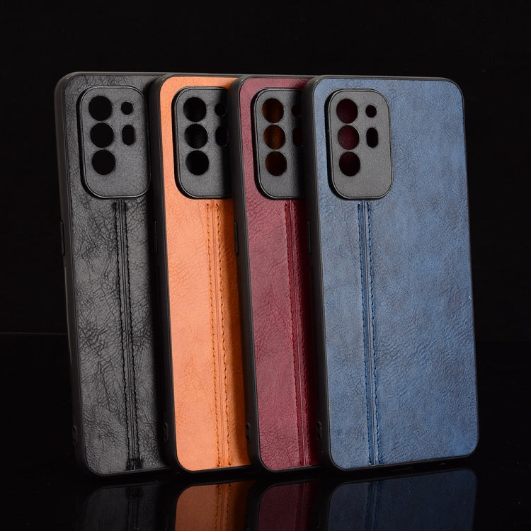Shockproof Sewing Cow Skin Texture PC + PU + TPU Case