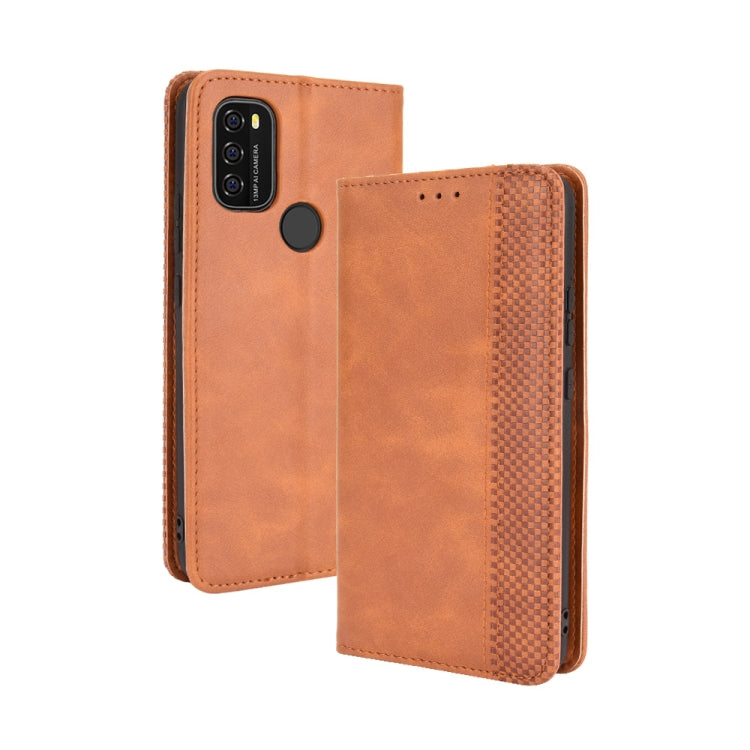 Magnetic Buckle Retro Crazy Horse Texture Horizontal Flip Leather Case with Holder & Card Slots & Photo Frame