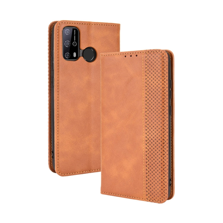 Magnetic Buckle Retro Crazy Horse Texture Horizontal Flip Leather Case with Holder & Card Slots & Photo Frame