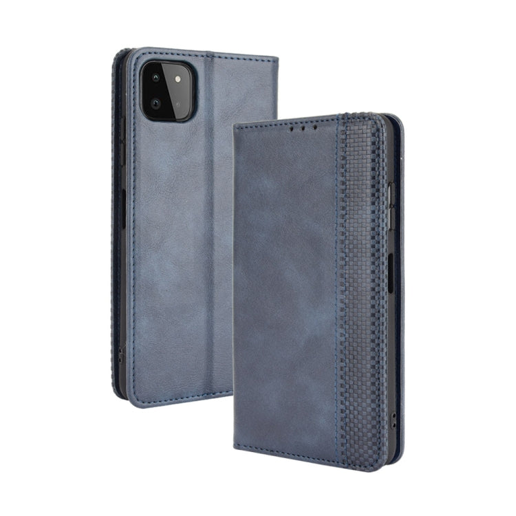 Magnetic Buckle Retro Crazy Horse Texture Horizontal Flip Leather Case with Holder & Card Slots & Photo Frame