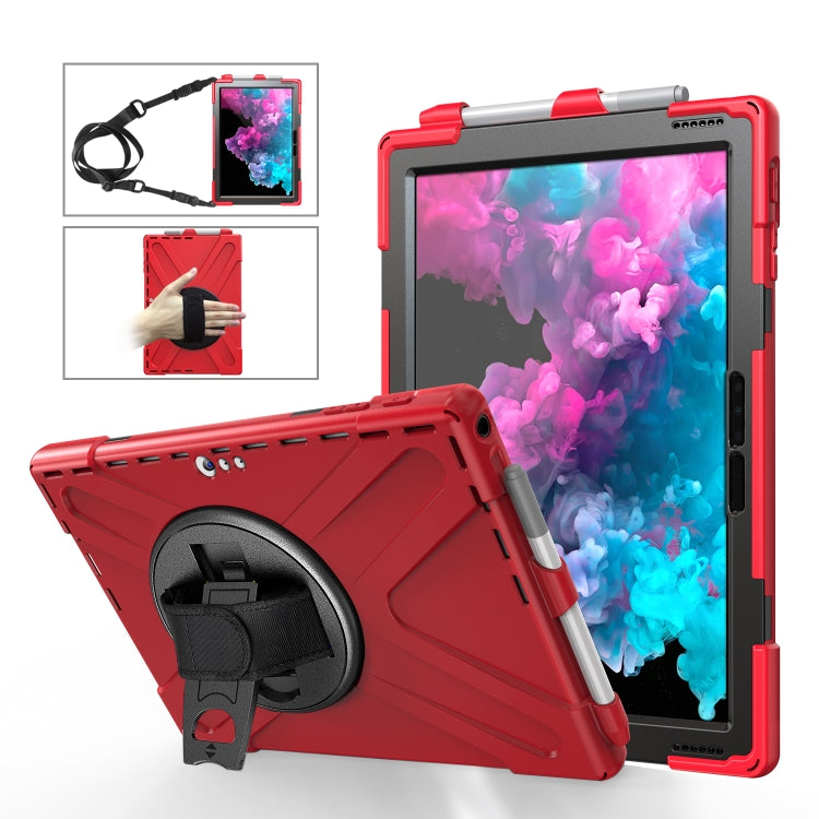 Shockproof Colorful Silicone + PC Protective Case with Holder & Hand Strap & Pen Slot