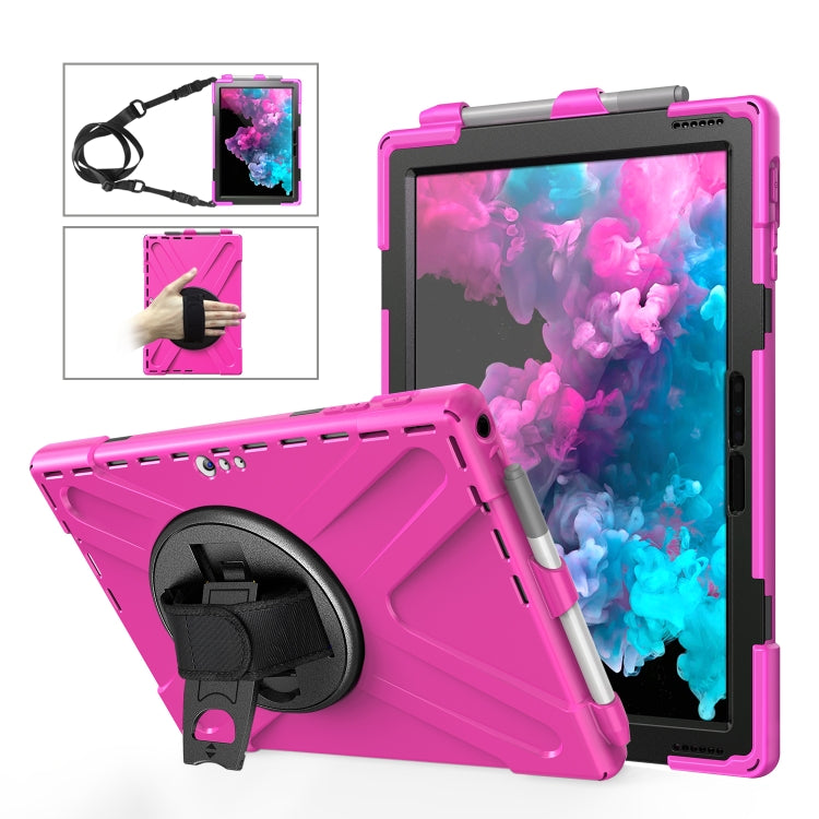 Shockproof Colorful Silicone + PC Protective Case with Holder & Hand Strap & Pen Slot