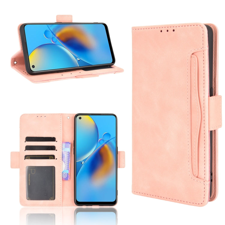 Skin Feel Calf Pattern Horizontal Flip Leather Case with Holder & Card Slots & Photo Frame — Pink