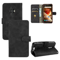 Solid Color Skin Feel Magnetic Buckle Horizontal Flip Calf Texture PU Leather Case with Holder & Card Slots & Wallet