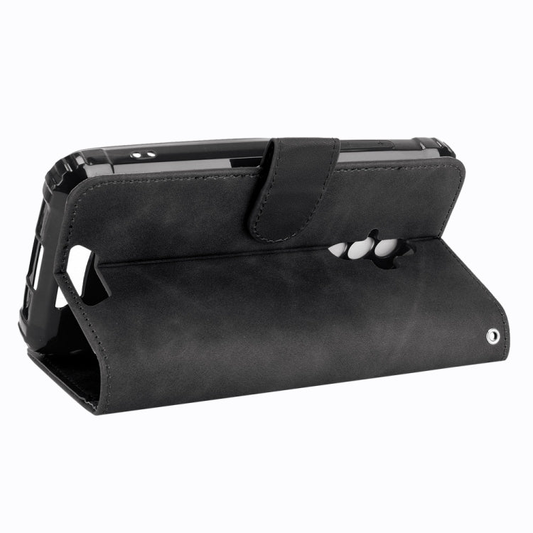 Solid Color Skin Feel Magnetic Buckle Horizontal Flip Calf Texture PU Leather Case with Holder & Card Slots & Wallet