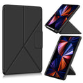 Cloth Texture Multi-folding Horizontal Flip PU Leather Shockproof Case with Holder & Sleep / Wake-up Function