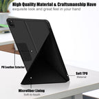 Cloth Texture Multi-folding Horizontal Flip PU Leather Shockproof Case with Holder & Sleep / Wake-up Function