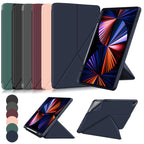 Cloth Texture Multi-folding Horizontal Flip PU Leather Shockproof Case with Holder & Sleep / Wake-up Function