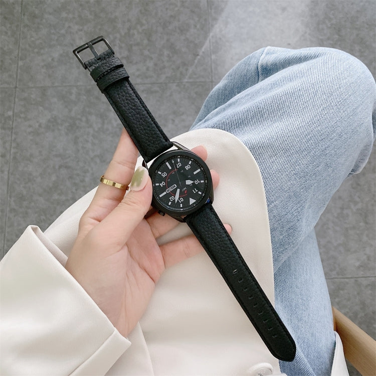 Sewing Litchi Texture Leather Replacement Strap Watchband