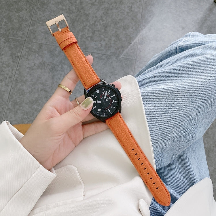 Sewing Litchi Texture Leather Replacement Strap Watchband