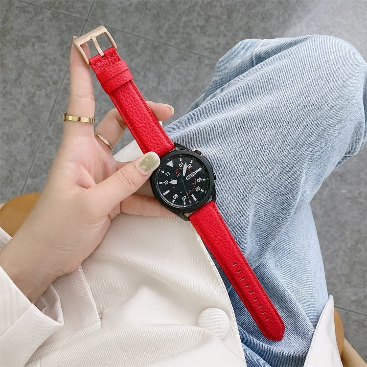 Sewing Litchi Texture Leather Replacement Strap Watchband