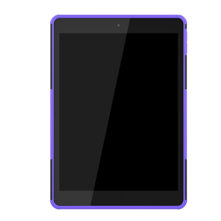 Tire Texture TPU + PC Shockproof Case with Holder — Purple