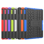 Tire Texture TPU + PC Shockproof Case with Holder — Blue