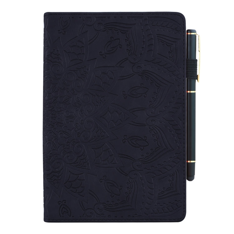 Calf Pattern Double Folding Design Embossed Leather Case with Holder & Card Slots & Pen Slot & Elastic Band — For iPad Pro 9.7 inch
