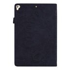Calf Pattern Double Folding Design Embossed Leather Case with Holder & Card Slots & Pen Slot & Elastic Band — For iPad 10.2 2021 / 2020 / 2019