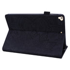 Calf Pattern Double Folding Design Embossed Leather Case with Holder & Card Slots & Pen Slot & Elastic Band — For iPad 4 & 3 & 2