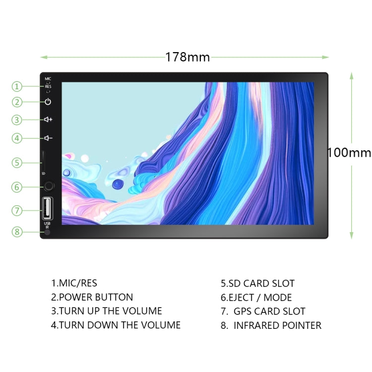Q3161 7 inch Car MP5 Player Support FM / TF / Bluetooth with Remote Controler