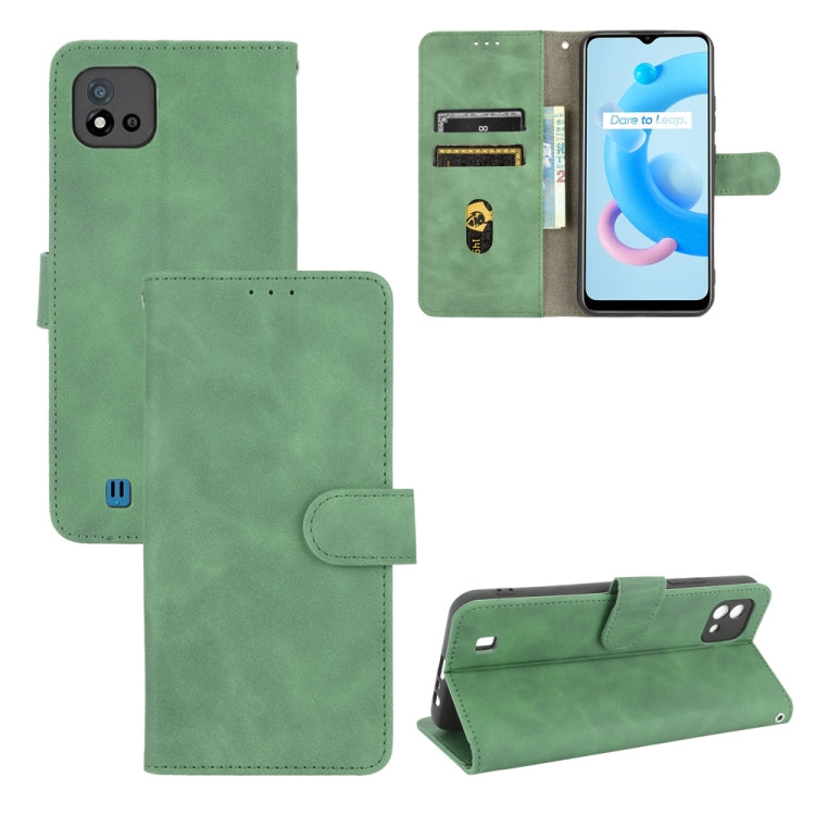 Solid Color Skin Feel Magnetic Buckle Horizontal Flip Calf Texture PU Leather Case with Holder & Card Slots & Wallet — Black