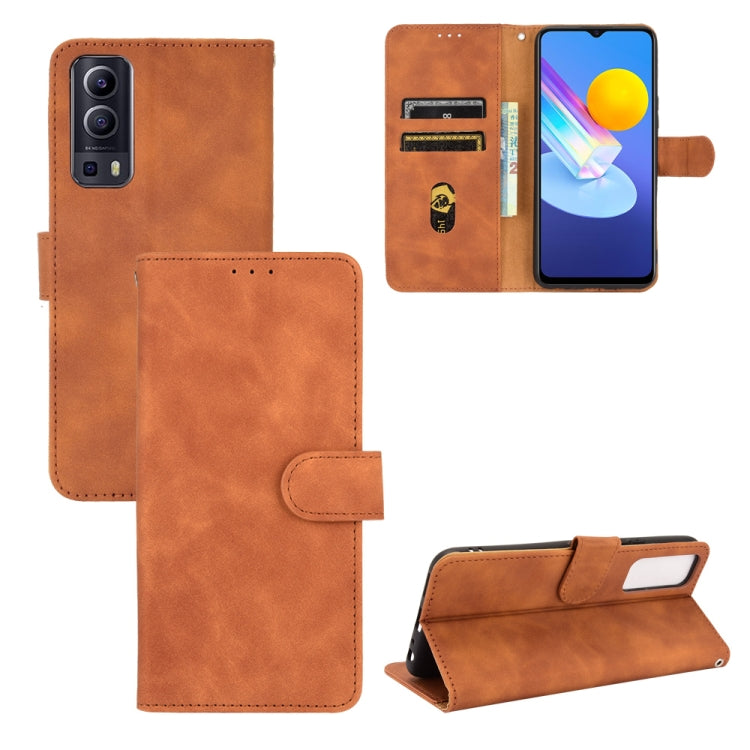 Solid Color Skin Feel Magnetic Buckle Horizontal Flip Calf Texture PU Leather Case with Holder & Card Slots & Wallet — view 19