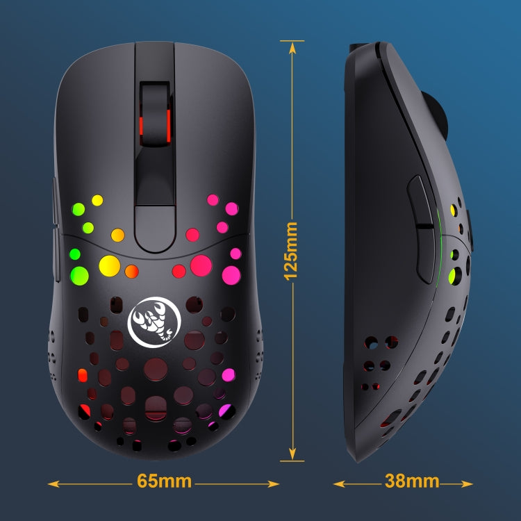 HXSJ T100 10000 DPI RGB Macro Definition Wired Wireless Dual-mode Mouse