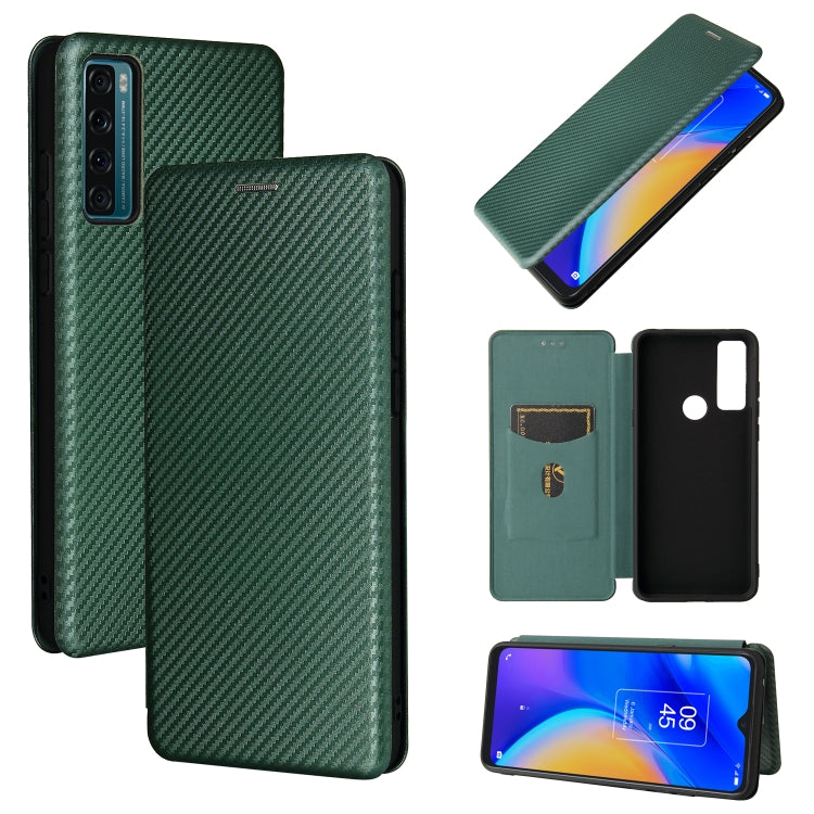 Carbon Fiber Texture Magnetic Horizontal Flip TPU + PC + PU Leather Case with Card Slot