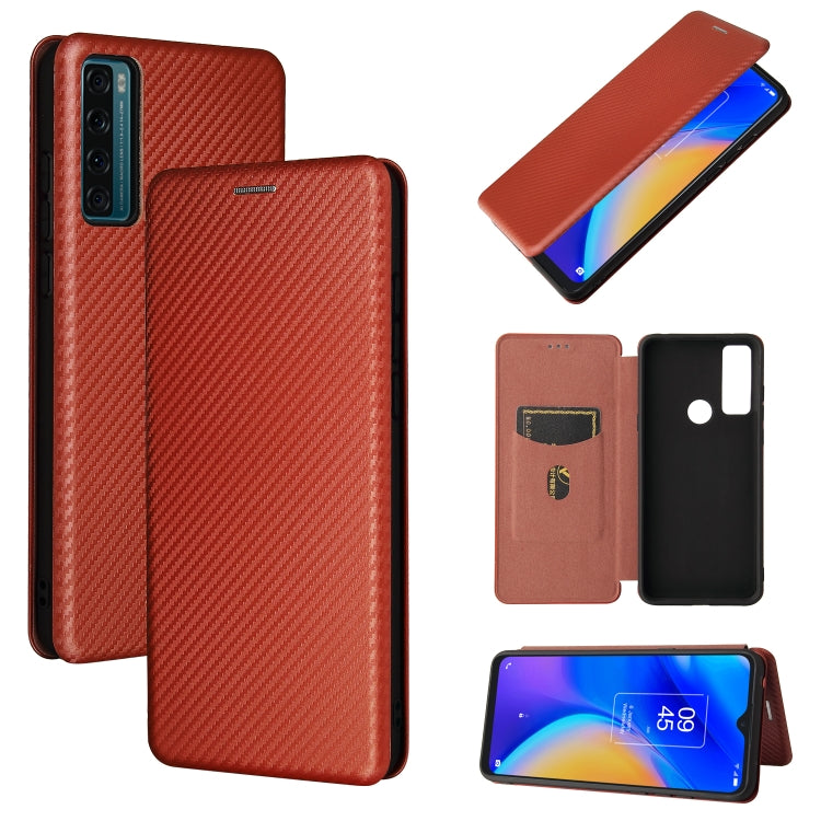 Carbon Fiber Texture Magnetic Horizontal Flip TPU + PC + PU Leather Case with Card Slot