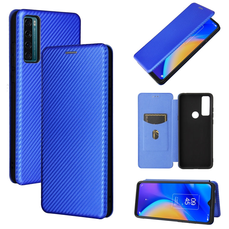 Carbon Fiber Texture Magnetic Horizontal Flip TPU + PC + PU Leather Case with Card Slot