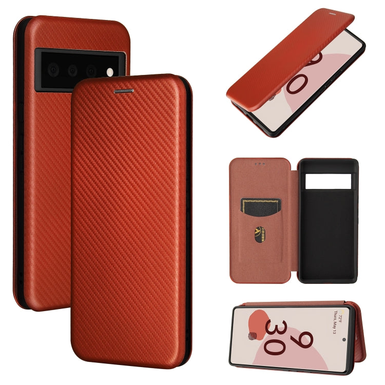 Carbon Fiber Texture Magnetic Horizontal Flip TPU + PC + PU Leather Case with Card Slot