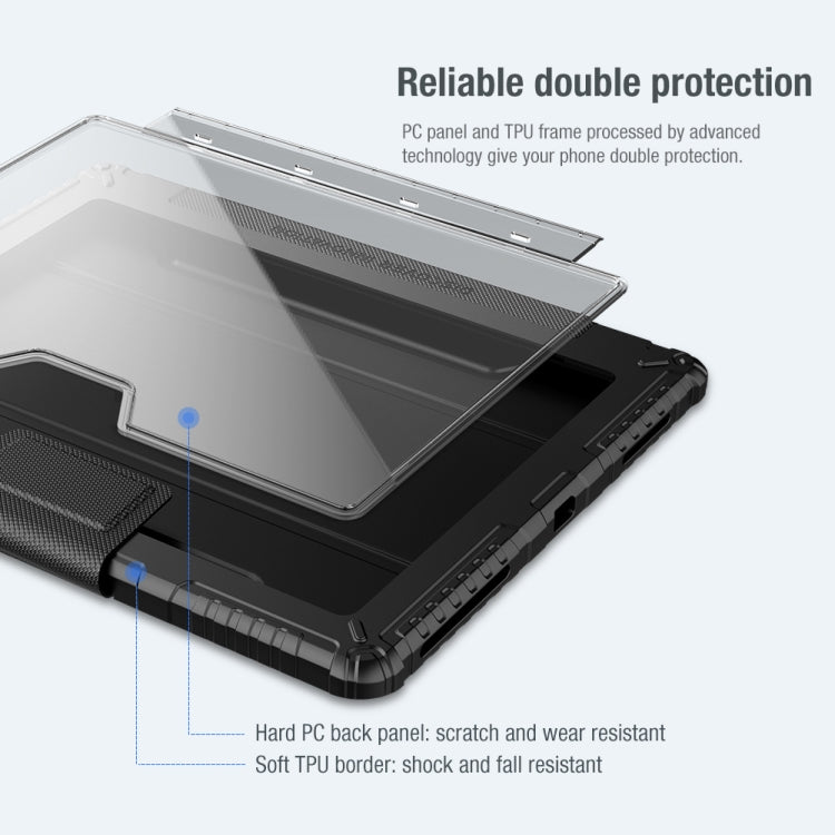 NILLKIN Bumper Pro Horizontal Flip Leather Case with Pen Slot & Holder & Sleep / Wake-up Function