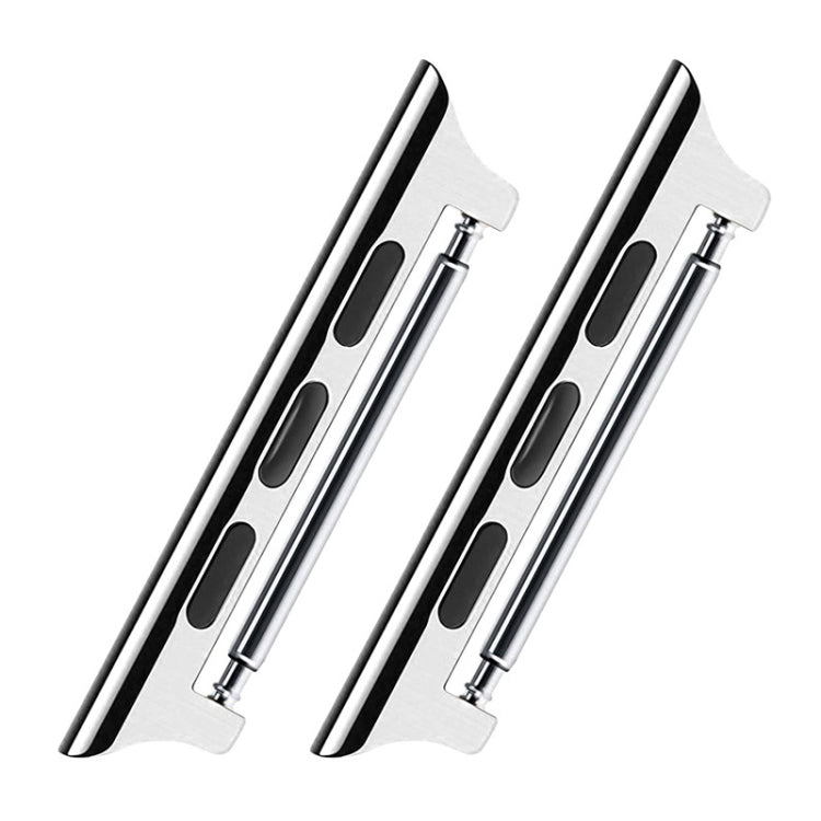 2 PCS Watchbands Stainless Steel Acoustic Ear Connector, Width: 22mm For Apple Watch Series 6 & SE & 5 & 4 40mm / 3 & 2 & 1 38mm — Black