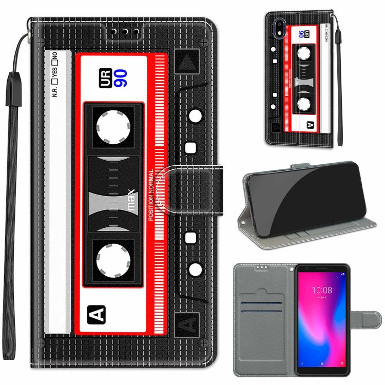 Voltage Coloured Drawing Magnetic Clasp Horizontal Flip PU Leather Case with Holder & Card Slots