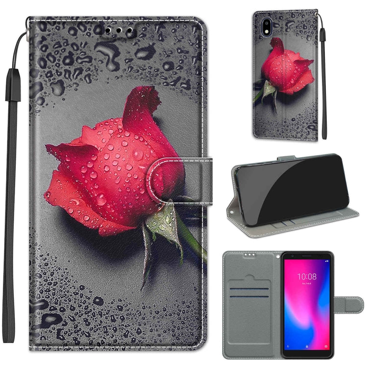 Voltage Coloured Drawing Magnetic Clasp Horizontal Flip PU Leather Case with Holder & Card Slots