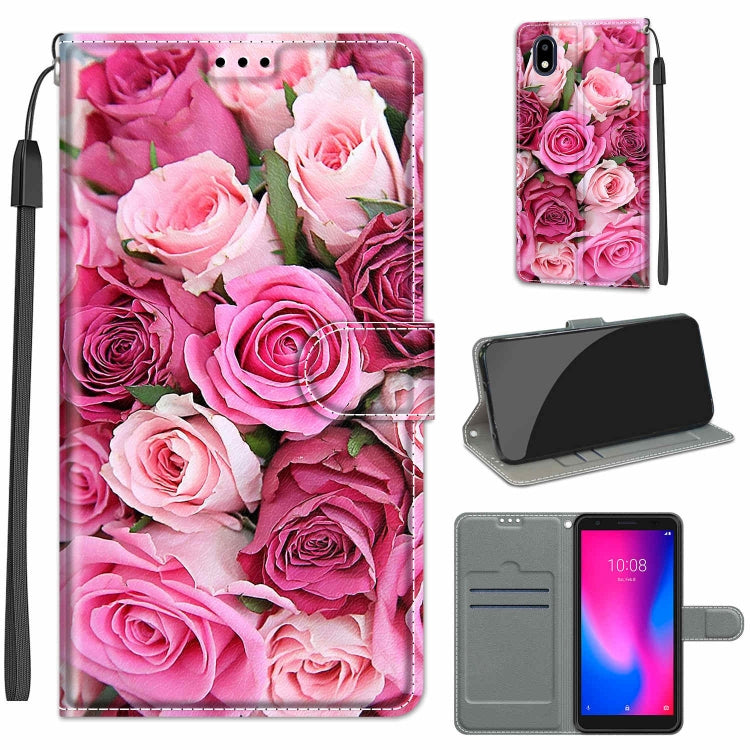 Voltage Coloured Drawing Magnetic Clasp Horizontal Flip PU Leather Case with Holder & Card Slots
