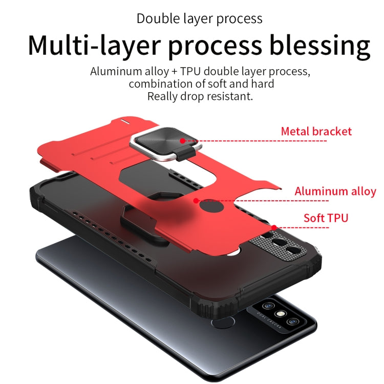 Fierce Warrior Series Armor All-inclusive Shockproof Aluminum Alloy + TPU Protective Case with Ring Holder, For Tecno Spark 6