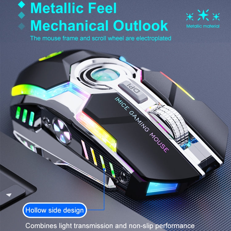 iMICE G7 Colorful Streamer Lights Rechargeable Silent Wireless Mouse