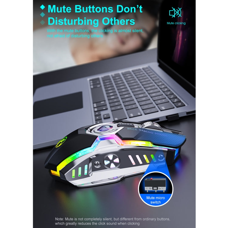 iMICE G7 Colorful Streamer Lights Rechargeable Silent Wireless Mouse