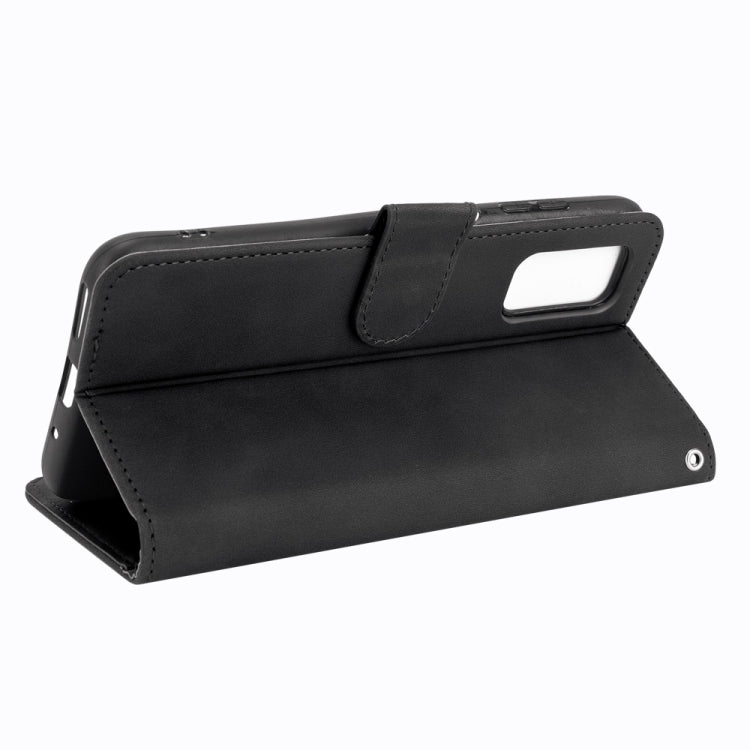Solid Color Skin Feel Magnetic Buckle Horizontal Flip Calf Texture PU Leather Case with Holder & Card Slots & Wallet