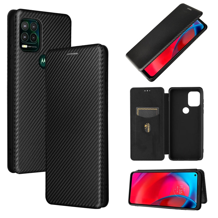 Carbon Fiber Texture Magnetic Horizontal Flip TPU + PC + PU Leather Case with Card Slot