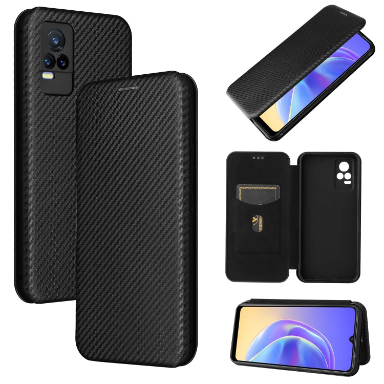 Carbon Fiber Texture Magnetic Horizontal Flip TPU + PC + PU Leather Case with Card Slot