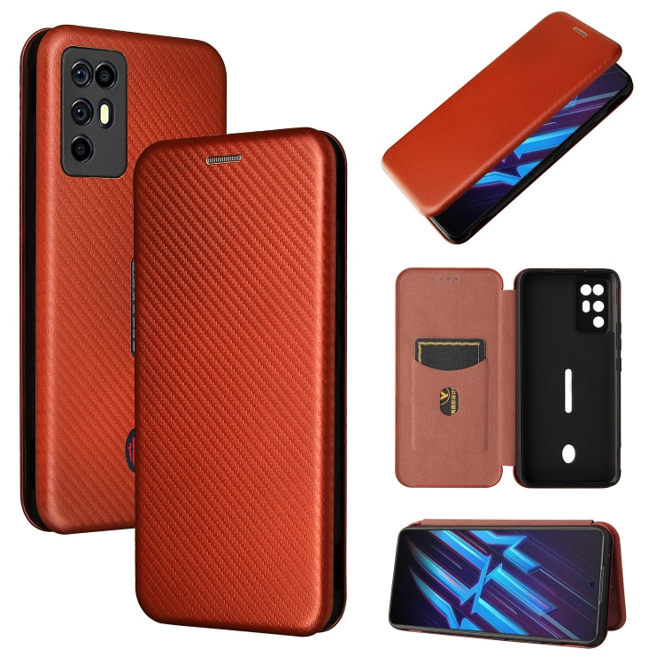 Carbon Fiber Texture Magnetic Horizontal Flip TPU + PC + PU Leather Case with Card Slot
