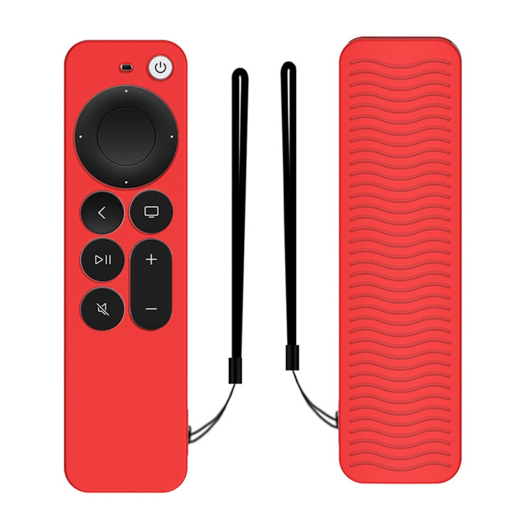 Silicone Protective Case Cover For Apple TV 4K 4th Siri Remote Controller — Red