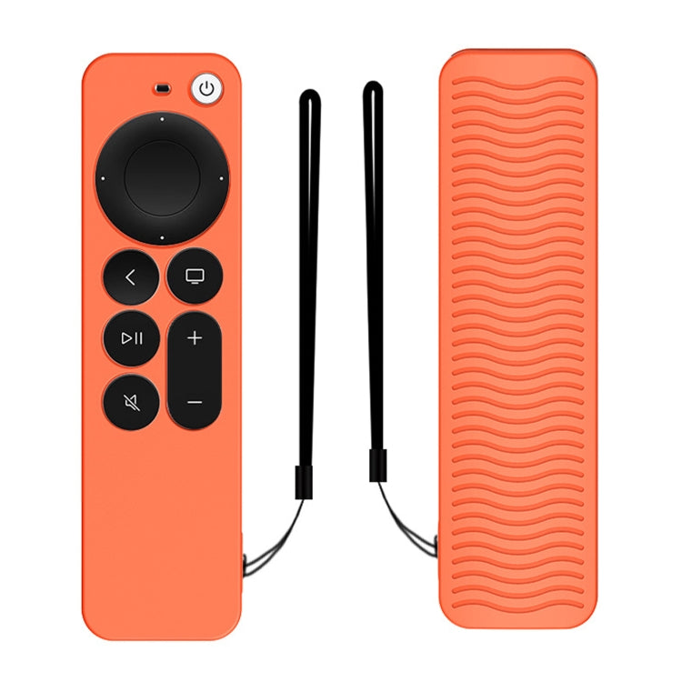 Silicone Protective Case Cover For Apple TV 4K 4th Siri Remote Controller — Orange
