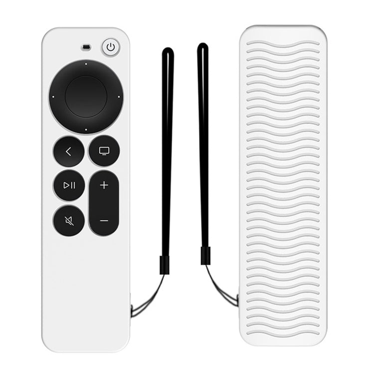 Silicone Protective Case Cover For Apple TV 4K 4th Siri Remote Controller — Luminous White