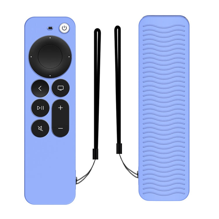Silicone Protective Case Cover For Apple TV 4K 4th Siri Remote Controller — Luminous Blue