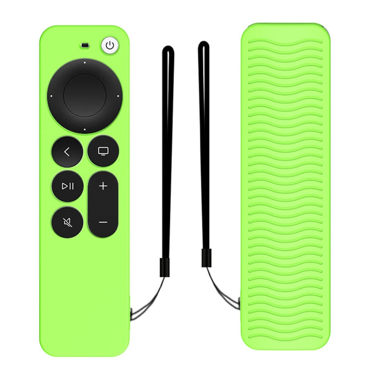 Silicone Protective Case Cover For Apple TV 4K 4th Siri Remote Controller — Luminous Green